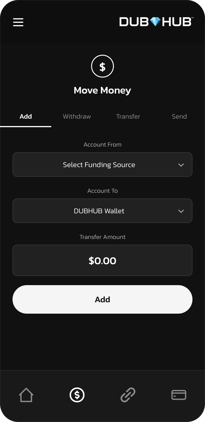 Move Money Add tab active